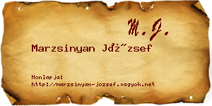 Marzsinyan József névjegykártya